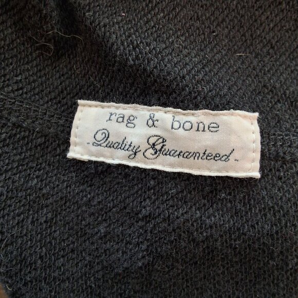 Rag & Bone Standard Issue Long-Sleeve‎ Black Sweatshirt Sz XS Normcore - Picture 6 of 8